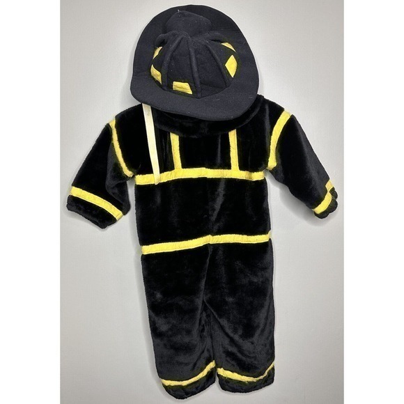 Chrisha Playful Plush Fireman Firefighter Costume Play Full Zip Hat Ages 4-6 VTG - Picture 8 of 16